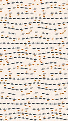 Pattern of stylized fish, mice, and bison © Jaya
