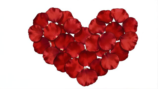 Red petals form a heart, with the word love elegantly centered inside.