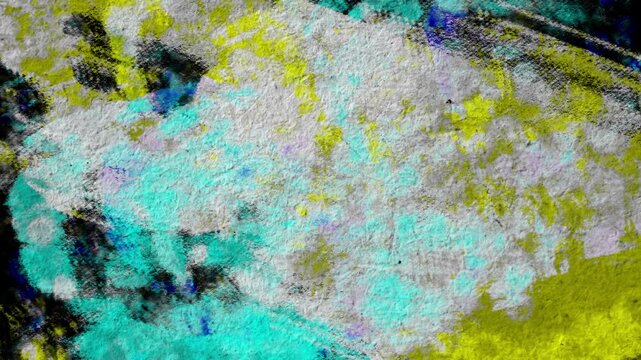 Punk Style Multicoloured Stop Motion Textured Abstract Paint Brush Strokes Looping on Black Background. Animation.