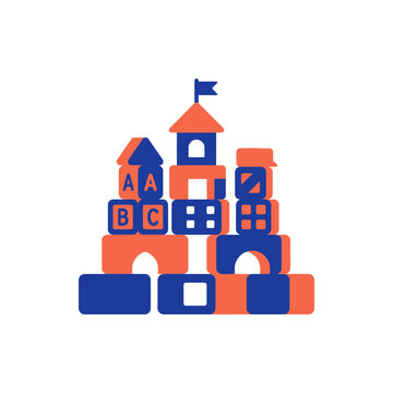 Educational Building Block Castle Toy Icon