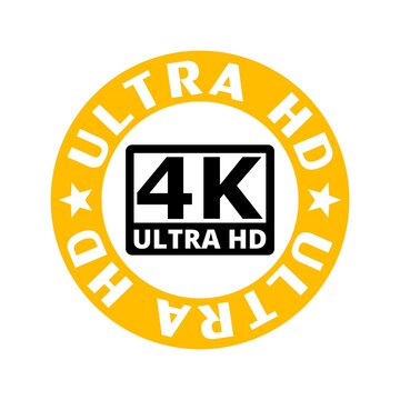 4K Ultra HD Label icon isolated on white background