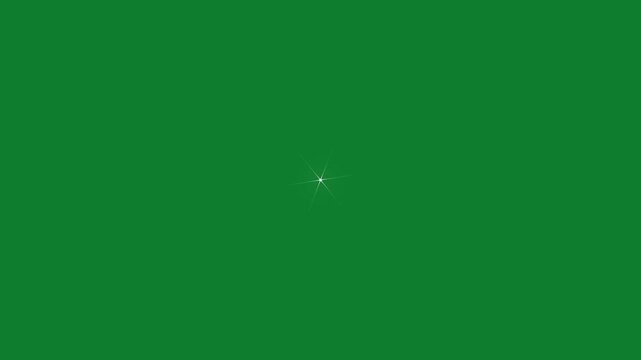 Twinkling stars animation, white cartoon, flat, vector, doodles style stars blinking retro vector stars and starry night sky, animation twinkling stars on green screen background. 4k