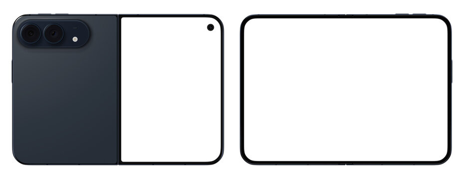 iPhone Duo Night Sky front and back side-by-side view isolated on transparent background, showcasing modern technology and sleek design.