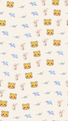 Cartoon Animals Pattern: Bears, Dinosaurs, Goats © xie
