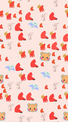 Cartoon animals pattern with bears, gorillas, and goats © xie