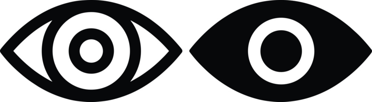 Black and White Eye Vision Observation Icons