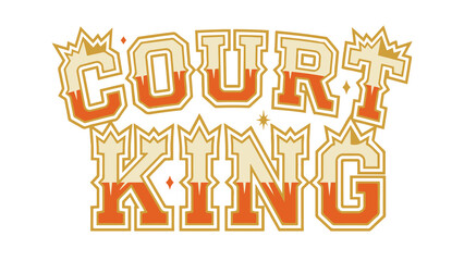 Court king typography with star and crown embellishments vector illustration © Ahmed 