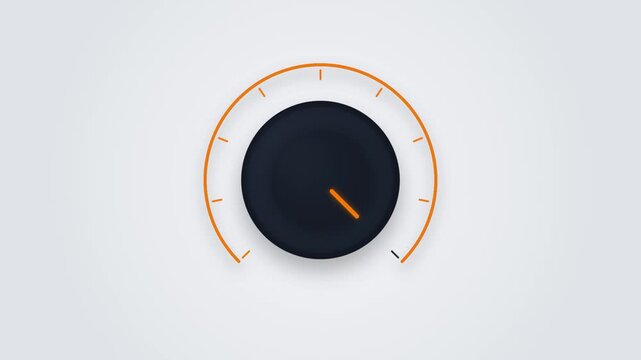 rotating volume control knob animation with progress bar
