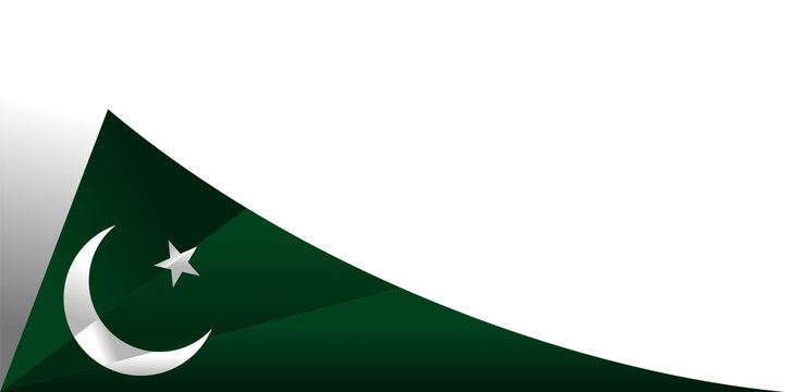 Pakistan flag waving corner isolated illustration