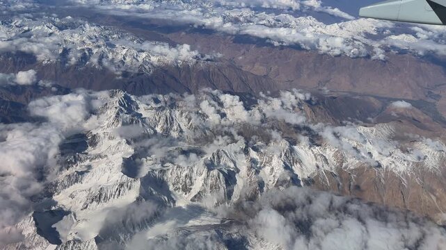 Snowy Ridges and Arid Valleys in Afghanistan's Hindu Kush