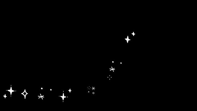Hand Drawn Magic Sparkle Effect Flowing with Glitter and Stars