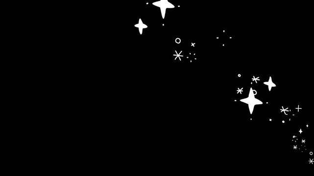 Hand Drawn Magic Sparkle Effect Flowing with Glitter and Stars