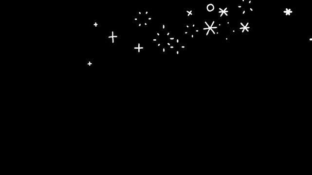 Hand Drawn Magic Sparkle Effect Flowing with Glitter and Stars