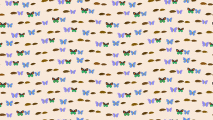 Pattern of stylized butterflies and beetles © gilang