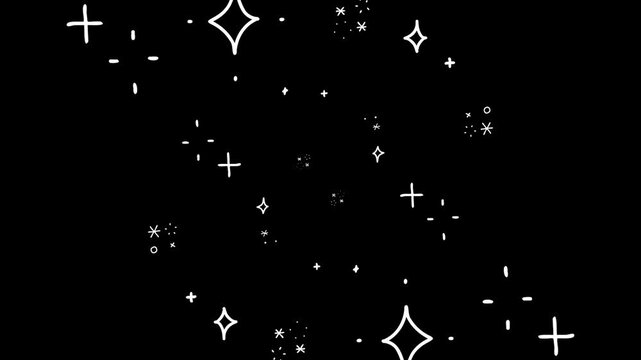 Hand Drawn Magic Sparkle Effect Flowing with Glitter and Stars