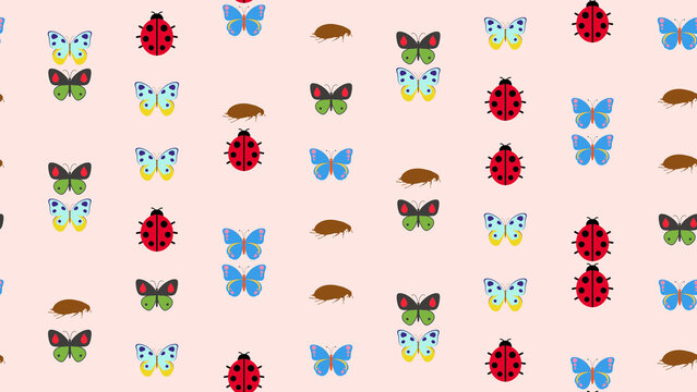 Seamless pattern of insects