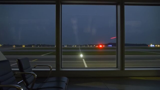 Tail light blinking beyond a window
