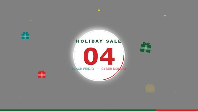 Minimalist neomorphism festive holiday countdown timer 05 to 00 for Christmas sales and Black Friday