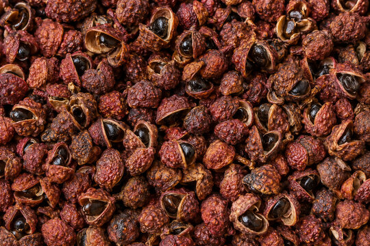 Timur Pepper Berries Rusty Red Full Frame Texture