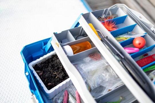 Fishing tackle box full of fishing gear