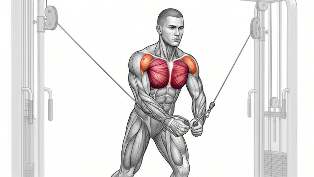 Cable Crossover Chest Fly Exercise Muscle Activation Diagram