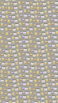 Cute technology and solar energy icons pattern
