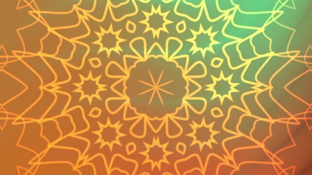 And intricate floral mandala overlay pattern with golden geometric shapes, suitable for print designs, textiles, and decorative art use.