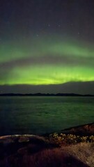 the beautiful natural phenomenon of the aurora at night © Izhar