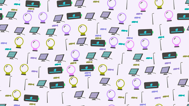 Renewable energy and smart city icons pattern