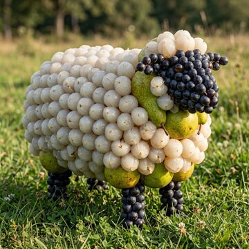 Sheep made with grapes 