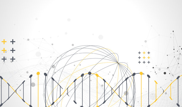 Abstract scientific background with DNA molecular structure.