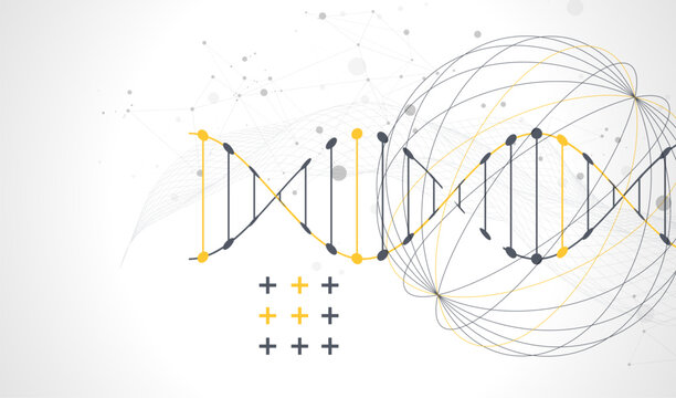 Abstract scientific background with DNA molecular structure.