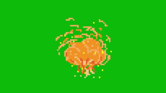 Pixel Art Fire Explosion Sprite