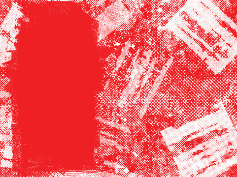 Background with glitch distorted grunge textures . grunge background texture with halftone dots, glitched shapes, textures and lines .Screen print vector background with grunge textured surface.