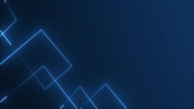 Geometric lines animation displays futuristic technological vectors on dark. Cyberspace perspective data coordinates guide geometric lines. Suites use active lines.