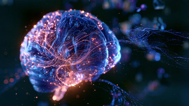 premium AI retail intelligence concept, luminous artificial intelligence core analyzing floating shopping products and transparent data streams, abstract recommendation pathways and predictive