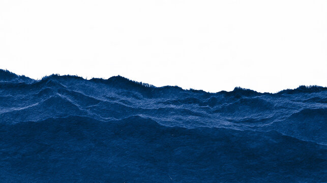 Abstract ripped blue paper texture resembling ocean waves