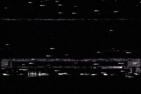 Abstract digital glitch effect on a black background. Screen texture