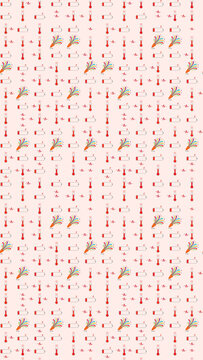 Pattern of Thermometers, Batteries, and Party Poppers