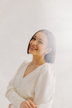 Young beautiful woman posing, female portrait