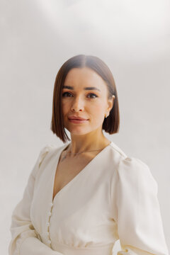 Young beautiful woman posing, female portrait