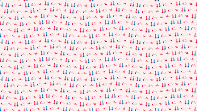 Thermometer and Battery Icons Pattern