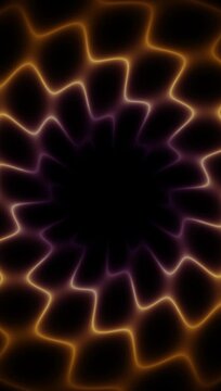 Abstract golden waves pulsing in dark background loop.