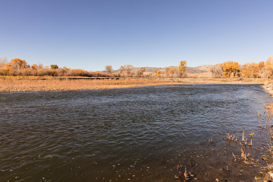Jefferson River in Southwest Montana is a popular fly fishing de