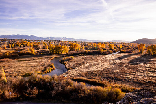 Beaverhead River landscape scenic shot from an overlook viewpoin