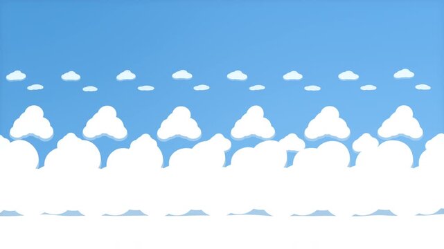 Pixel art sky, looping cloud animation, retro video game background
