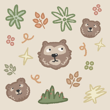 seamless pattern with teddy bears