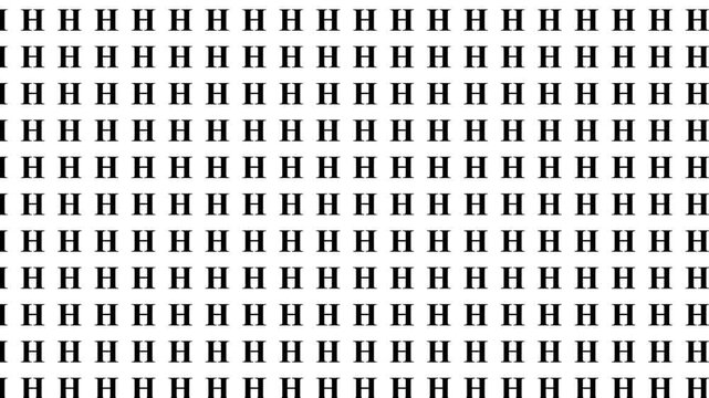 Seamless Grid Pattern of Black Serif Letter H Repeated on White Background