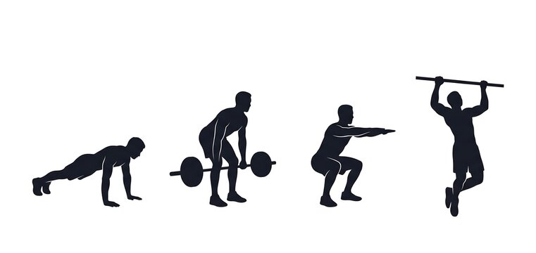 Strength Training Exercise Silhouettes