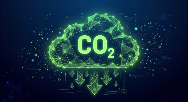 Carbon dioxide CO2 emissions cloud  featuring environmental pollution and climate change symbols, 32k Resolution 
